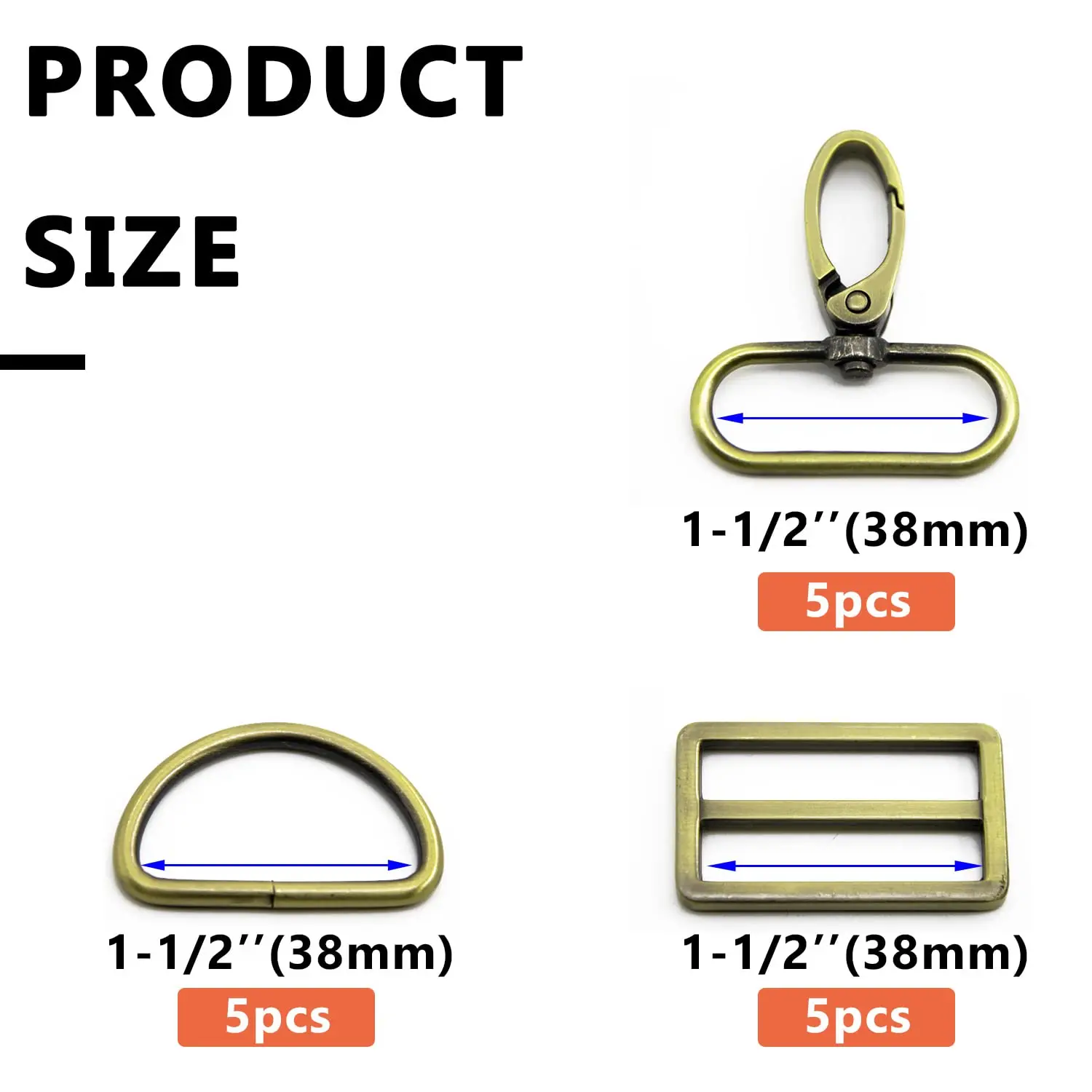 Metal Swivel Snaps Hooks With D Rings And Triglides Slide Buckles For