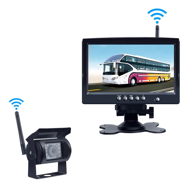Backup Camera Parking System For BUS Truck Wireless Car Auto 5 inch Monitor 