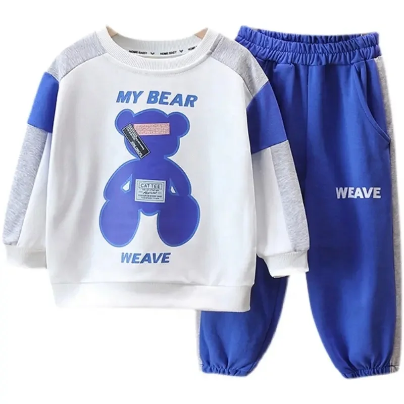 Autumn Custom Baby Boy Clothing Boutique Two Piece Hoodies Toddler Sweat Suits for Kids