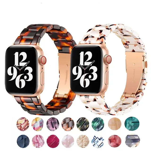Resin Strap Bracelet For Apple Watch Ultra Band 8 7 49 44 40 42 38 41 45 MM Transparent Loop For iWatch 6 se Series Accessories