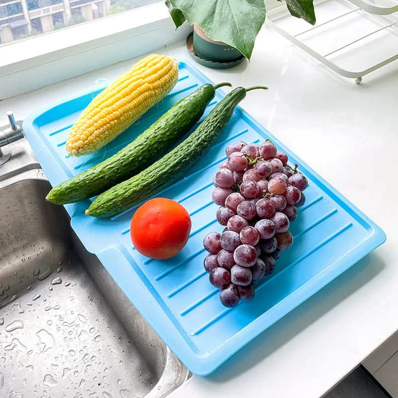 Whole Sale Plastic Kitchen Dish Drying Rack Dish Drainer Plastic Rack Dry Fruit Serving Tray For Sink