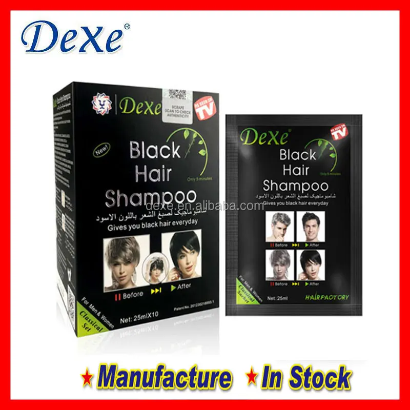 Black Hair Shampoo salon Quality  Hair Color Dye Turn Hair Into Shining Black in 5 Mins Herbal Permanent Colour 2-in-1