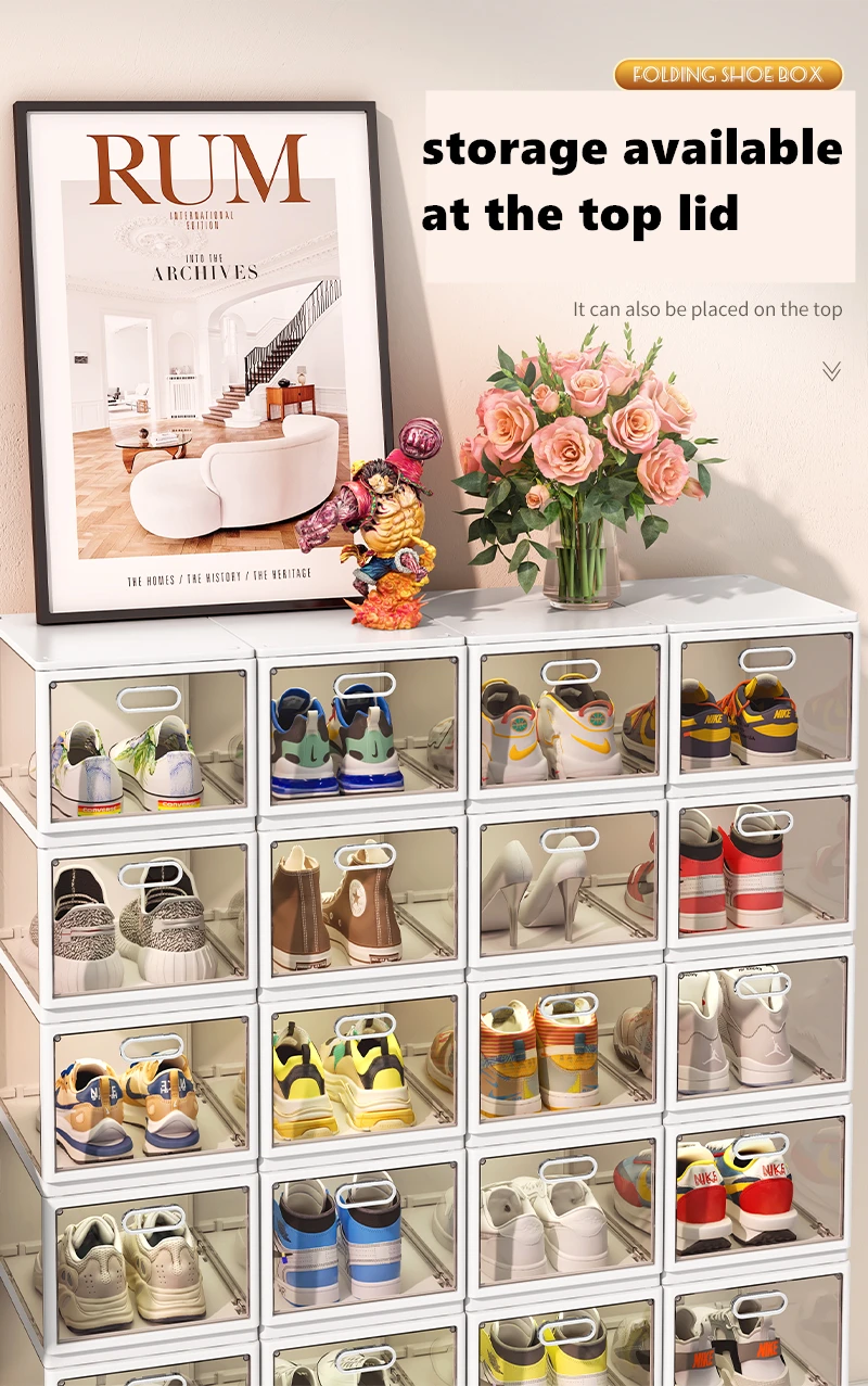 Installationfree Shoe Box With Custom Logo Spacesaving Folding Shoe