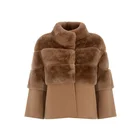 Coats Black Fashion Noble Short Winter Double Face Wool Real Fur Coats For Women