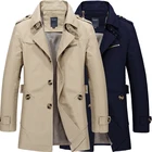 Coat Factory Supply Multiple Size Cotton Casual Men Wind Trench Long Coat