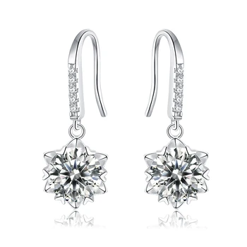 High End Costume Jewellery In Solid Sterling Silver Accessories Women Fish Hook Earrings Jewelry Online Carat Moissanite