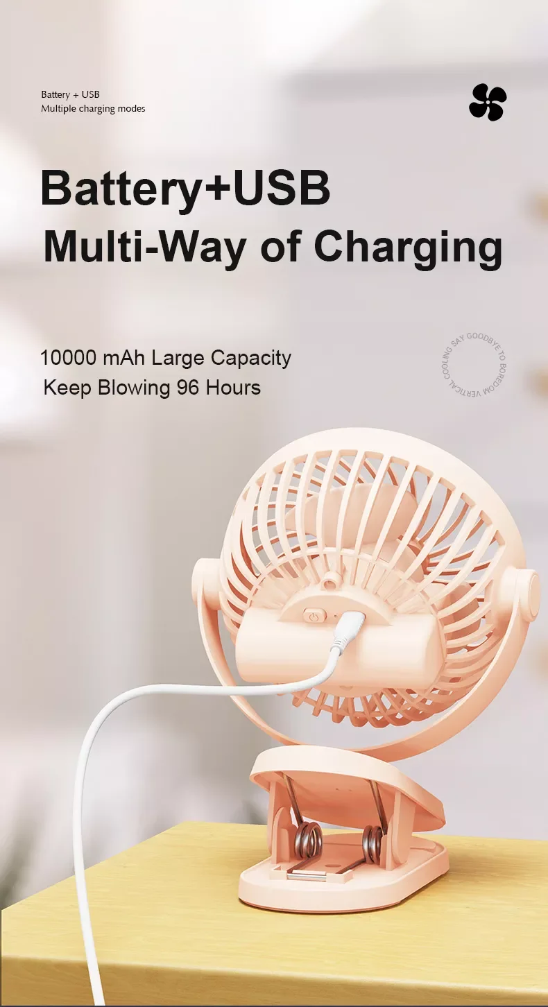 Desk Clip Multi-functional Fan, Portable, 5, Battery - detail 36