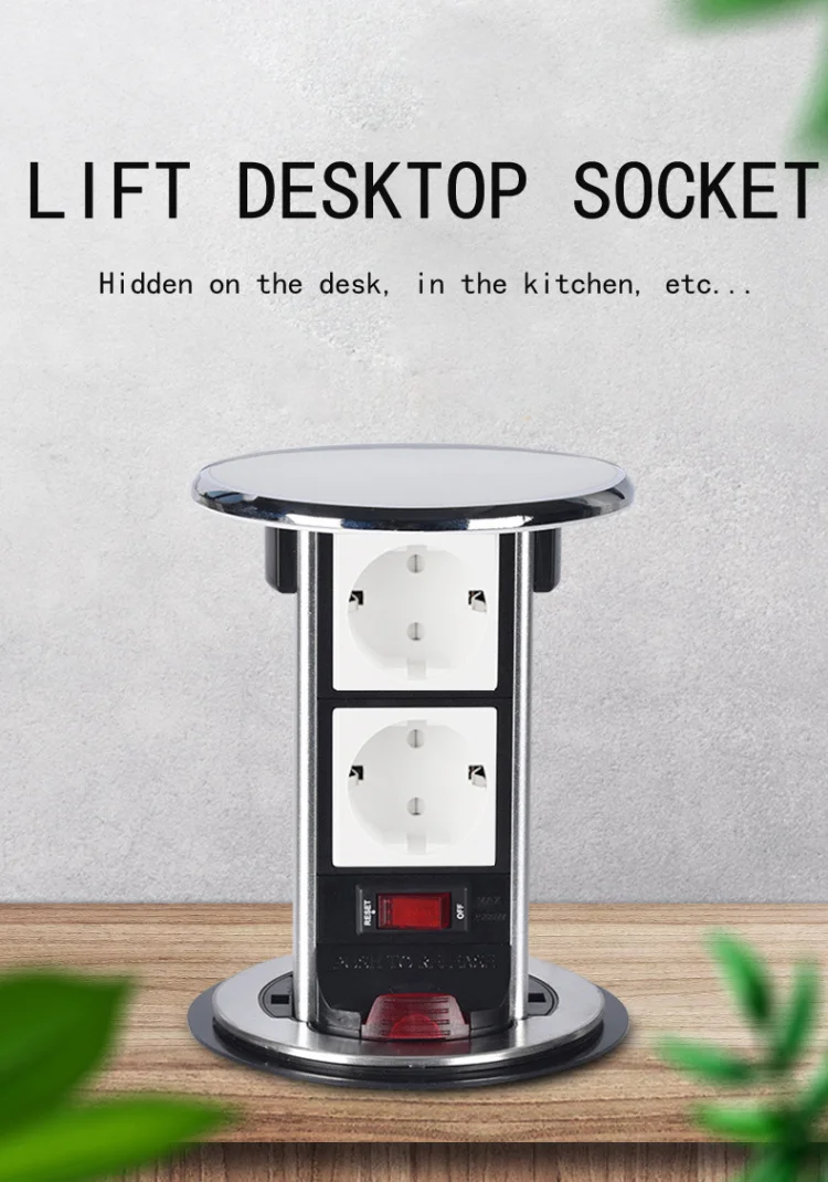 Smart Wireless Charging Desktop Socket Lift Kitchen Conference Table Power Socket EU Desktop Socket