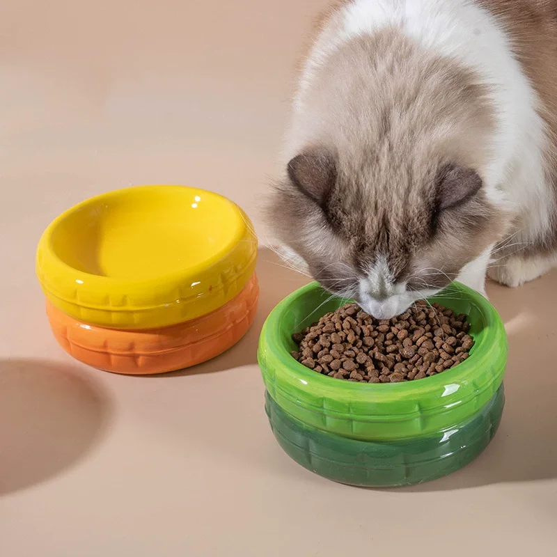 High quality ceramic pet bowl eating and drinking high foot bowl cervical protection cat dog bowl Pet supplies manufacture