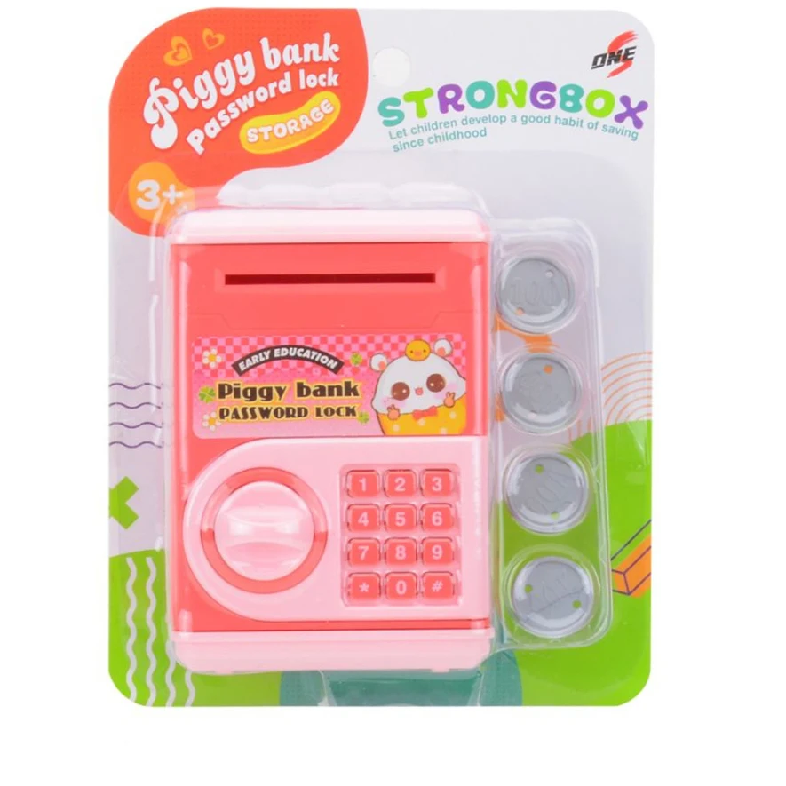 Mini Kids Money Saving Box 12 pcs Set Piggy Bank Password Lock Box Coins LOOSE CHANGE Education Kids Electric Cash Piggy Bank