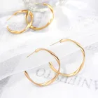 Hoop Earring Vintage Gold Plated Ear Jewelry Big Twisted Circle Jewelry Hoop Earring For Women