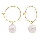 Pearl Earrings Pearls 925 Earrings Big Hoop Pearl Bridal Earrings Baroque Pearls 925 Sterling Silver Pearl Hoop Earrings