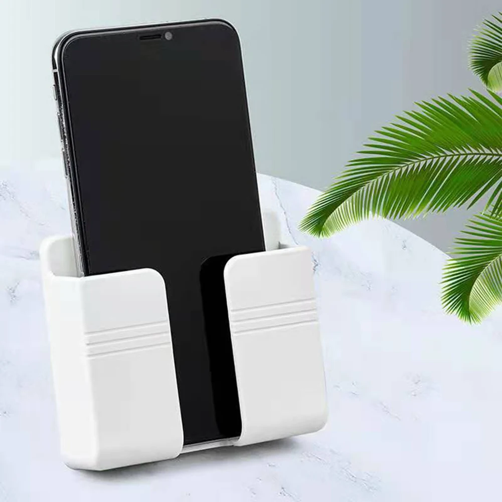 Wall Paste Mounted Mobile Phone Charging Storage Rack Bedroom Remote Control Storage Box Charging Stand Holder.jpg