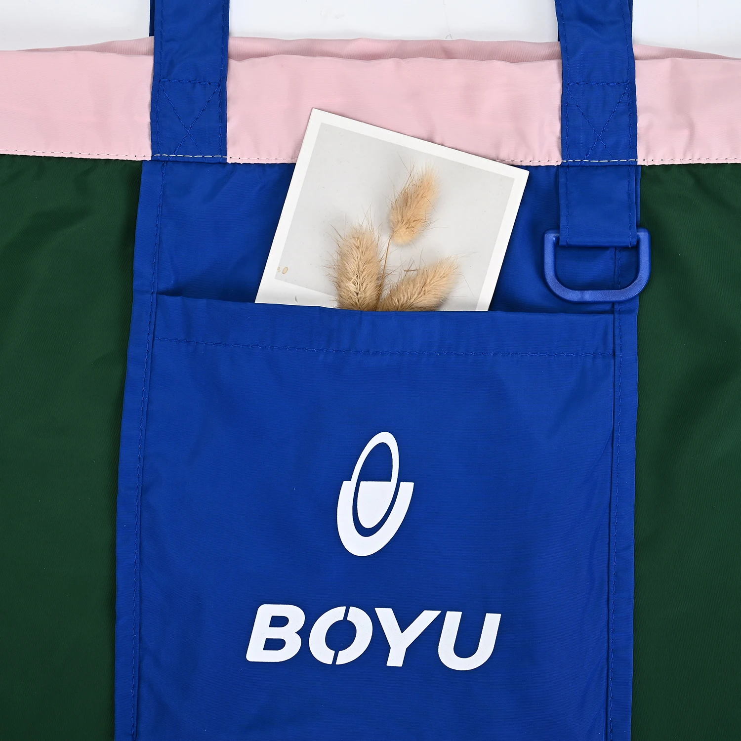 Color Blocking Lightweight Polyester Cloth Bag Simple and Fashionable Underarm Eco Friendly Shopping Bag Supermarket Purchases supplier