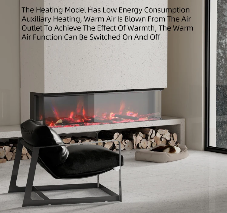 Electric Fireplace, 70-Inch, 3-Sided - detail 4