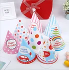 Custom Kids Birthday Theme Party Crazy Cartoon Pattern Popular Decorative Paper Birthday Party Hat For Kids