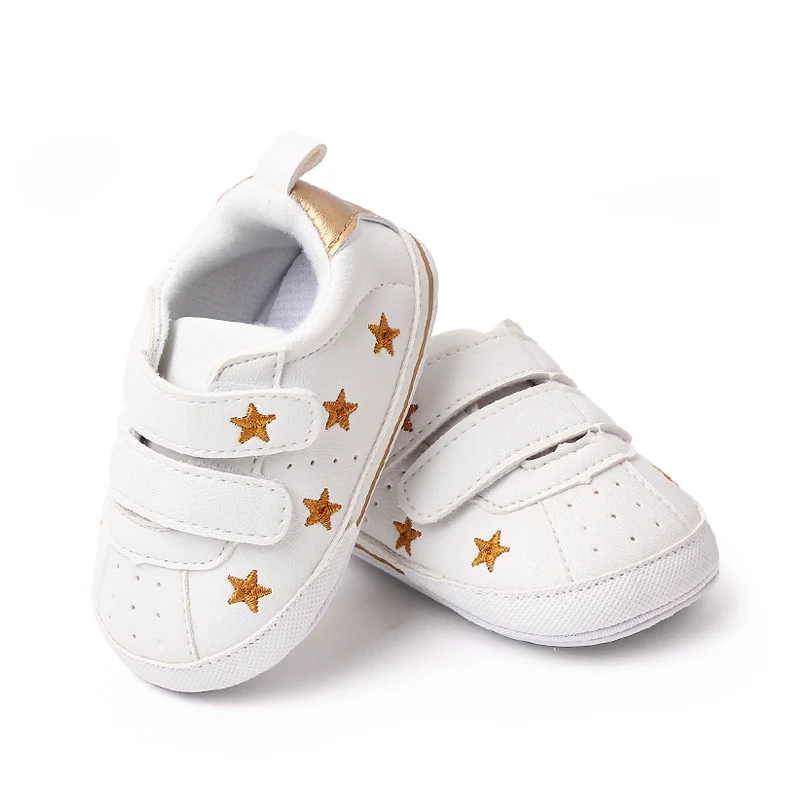 Directly Baby Shoes Factory Hot Selling Soft PU Leather Non-slip White Baby Sport Shoes Walking Shoes factory