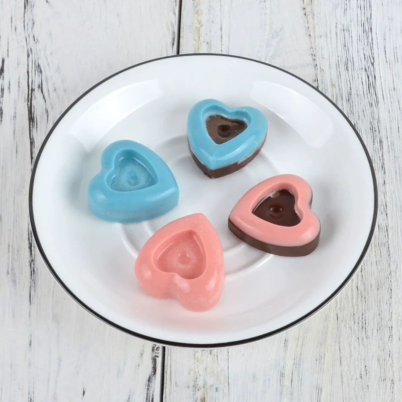 Eco Friendly Sustainable Stocked Moulds Silicone Heart love shape Design Silicone Chocolate Candy Mold For Party Baking