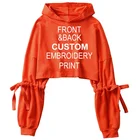 Pullover Hoodies 2020 Custom Cotton Crop Top Woman Pullover Crop Top Oversized Hoodies For Women