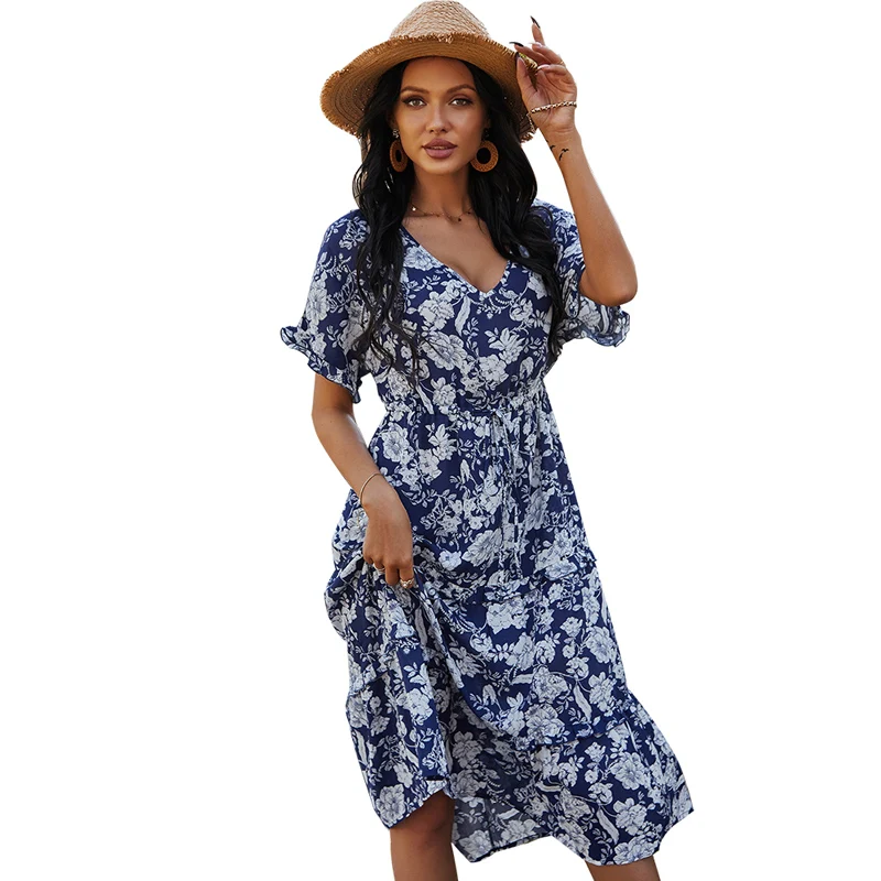 Hot Sale Summer Dress Floral Print 