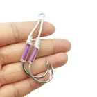 Fishhooks Colourful Jigging Hooks Fishing Double Hook Fishhooks Black High Carbon Fishing Hook