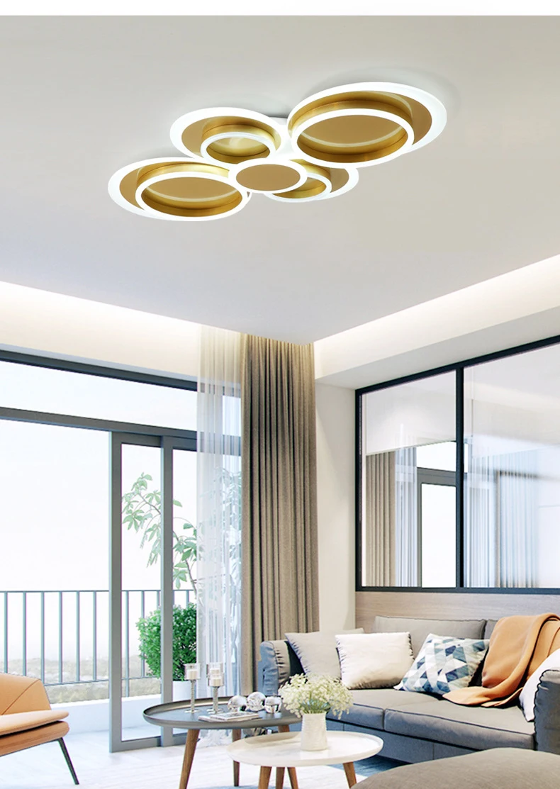 Modern Decoration Warm White Iron Acrylic Home Bedroom Living Room Simple Led Ceiling Light