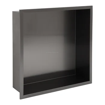 Modern Luxury 12x12 Inch 304 Stainless Steel Black Shower Niche Designer Hotel Bathroom Accessory