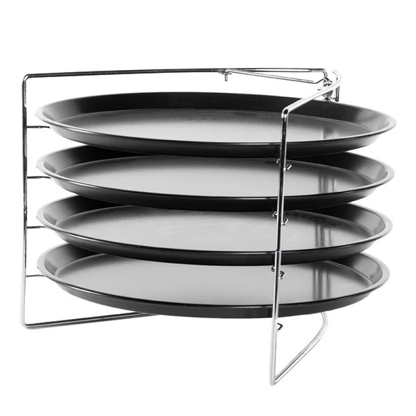 5 piece 4 Tray Pizza Set with Rack 