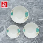 Ceramic Bowl Ceramic Green Rose Pattern Ceramic Round Bowl 3 Sizes Round Mouth Bowl