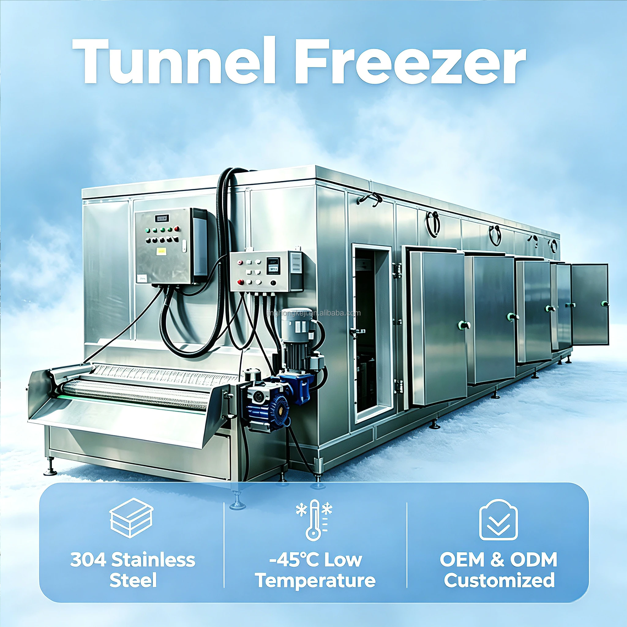 Industrial Iqf Tunnel Quickfreezer, 45-0C, Stainless - detail 6