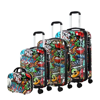 Cheap Price Fashion Travel Business New products ABS+PC  Trolley  Luggage  Lock Suitcase Set With Customized Printing