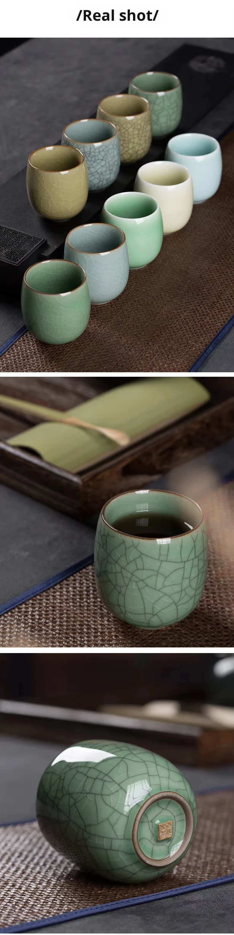 product wholesale wholesale celadon large tea cup longquan master tea bowl classic customized water ceramic tea cup for gift-9