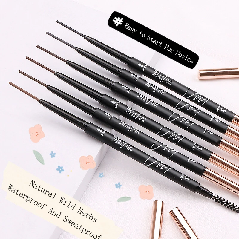 Rotatable Private Label Eyebrow Pen Eyebrow Pencil 2 in 1 pen with pencil