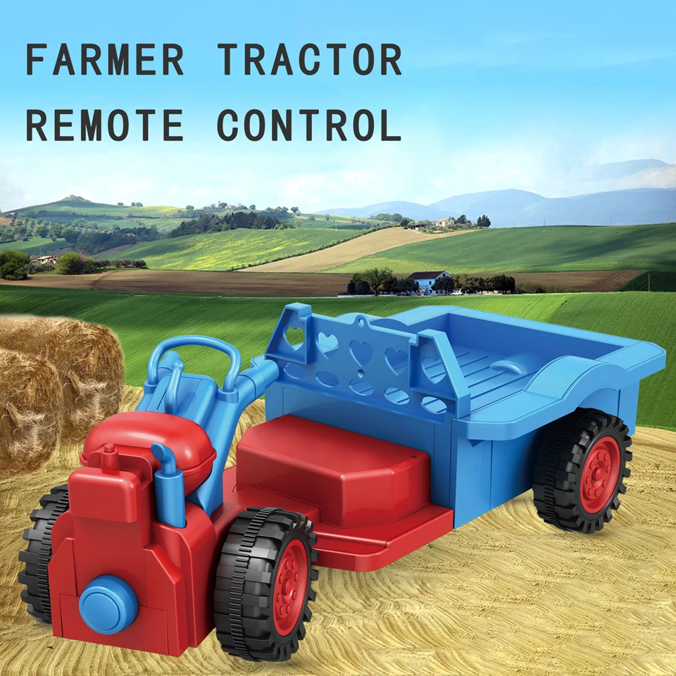 Four Channel Drive Tractor Car Toys 4wd Rc Farmer Truck Remote Control Tractor Toy with Sound and Carriage