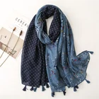 Floral Scarf Direct Factory High Quality Spring Floral Cute Bird Printing Shawl Scarf For Lady