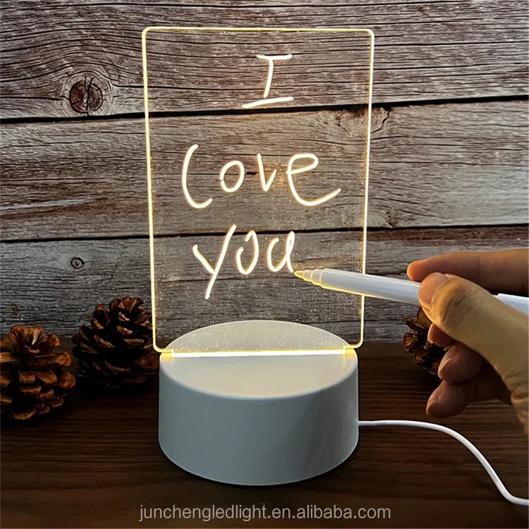 changing note board night light diy creative led