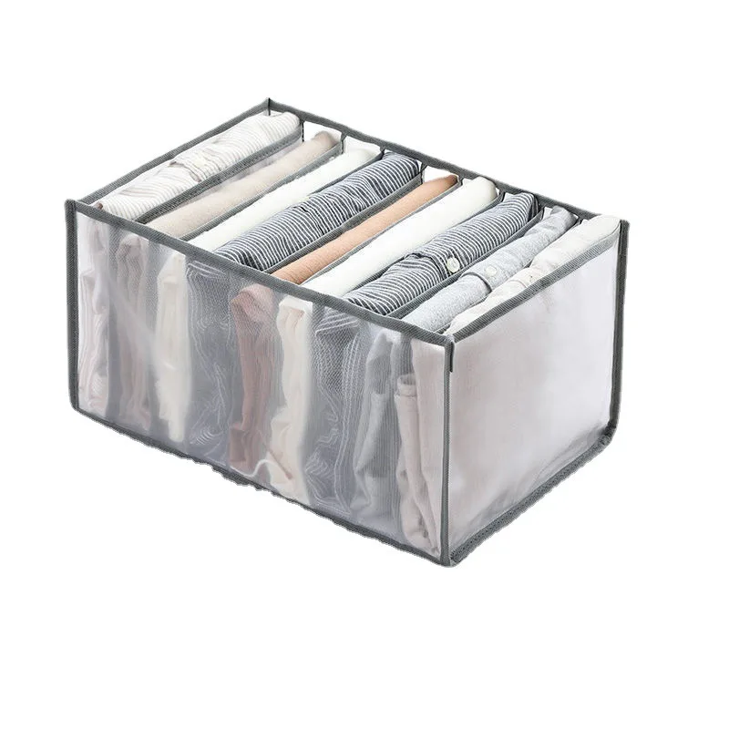 Clothes Storage Box Wardrobe Clothes Jeans Mesh Organizer Washable