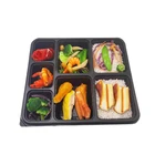 Plastic Food Disposable Lunch Container Custom Bento Lunch Box Plastic Disposable 4 Compartment Food Containers