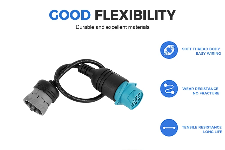 product custom j1939 female 9pin connector to j1708 male cable-5