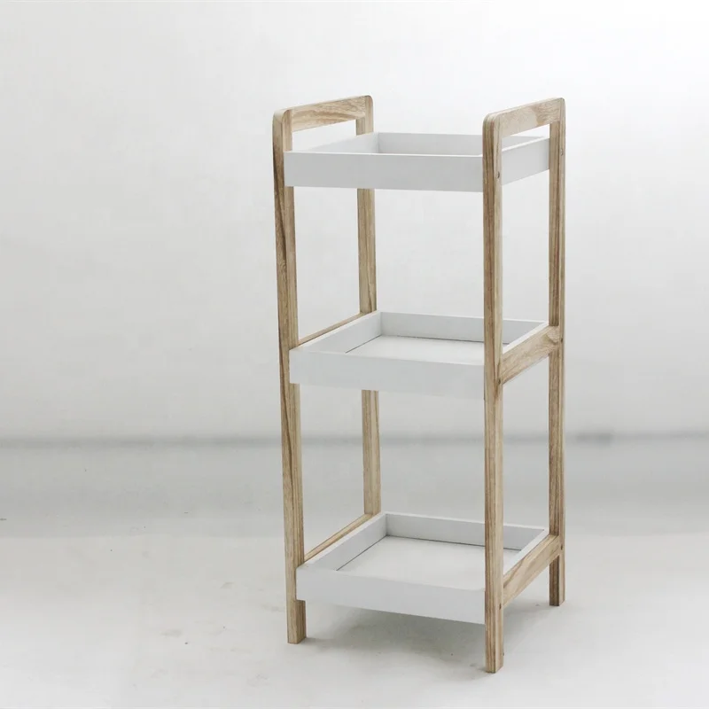 Multi-functional Bamboo  Bathroom Shelf 3 Tier Storage Rack For Living Room Kitchen Toilet Use