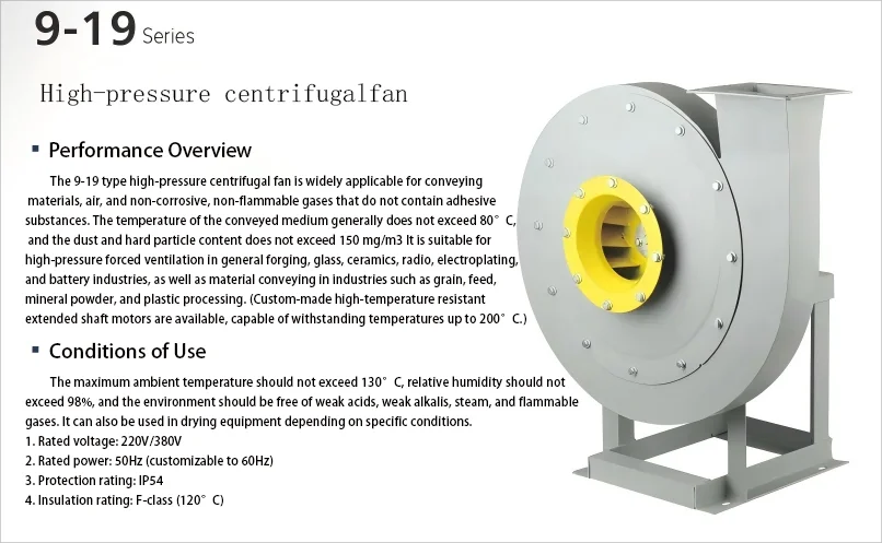 Centrifugal Fan, 9-19, 30KW, 220/380V, Aluminum - detail 6
