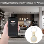 For Apple Airtags Tracker Anti-lost Device Keychain Leather Protective Sleeve Case Cover Shell