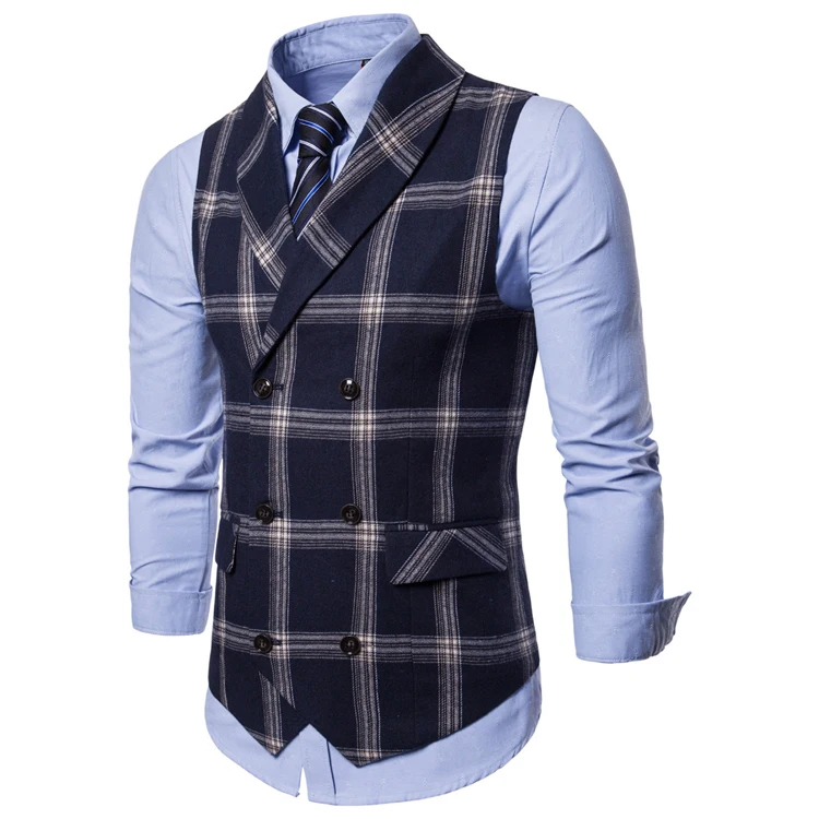 formal men vest waistcoat blue casual gilet vest