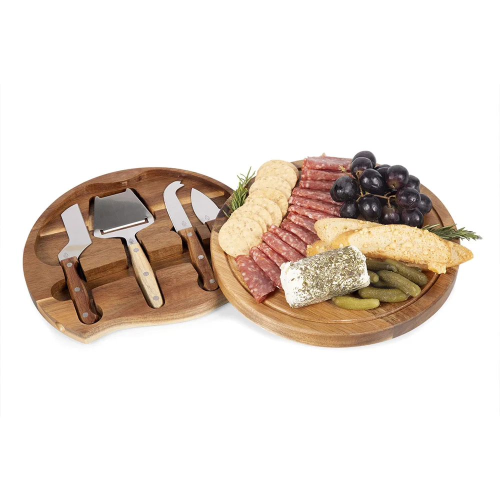 product acacia wood round charcuterie board and cheese knife set for meat and cheese cutting-9