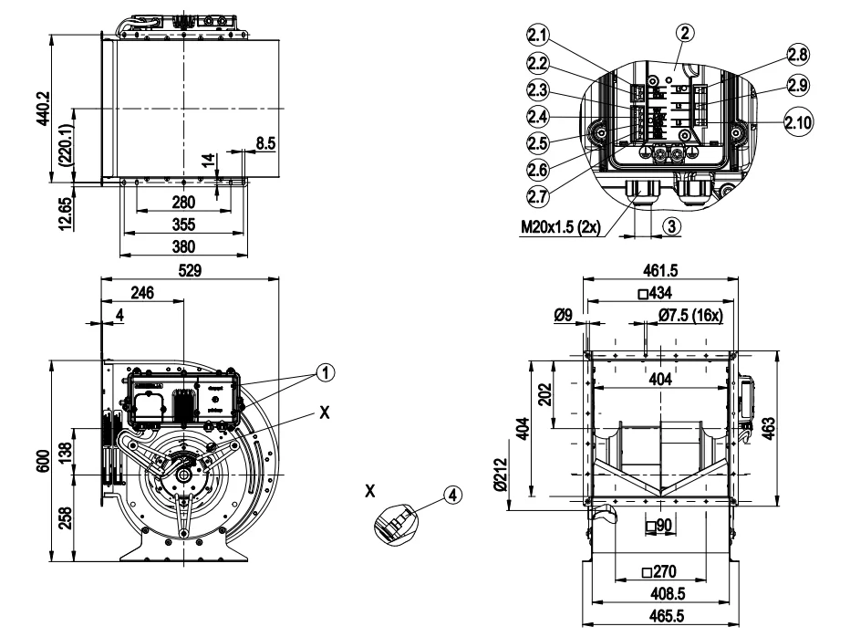 Plug Fan, GTB063PUU41R-V001, 400V, 50/60Hz, 4200W - detail 18