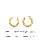 Hoop Chris April In Stock 316L Stainless Steel Korean Version 18k Gold Plated Glossy Hoop Earrings For Women