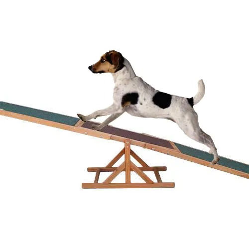 Indoor And Outdoor Run Game Weather Resistant Dog Supply Sport Equipment Pet Tool Wood Training Bamboo Wooden Dog Seesaw For Pet
