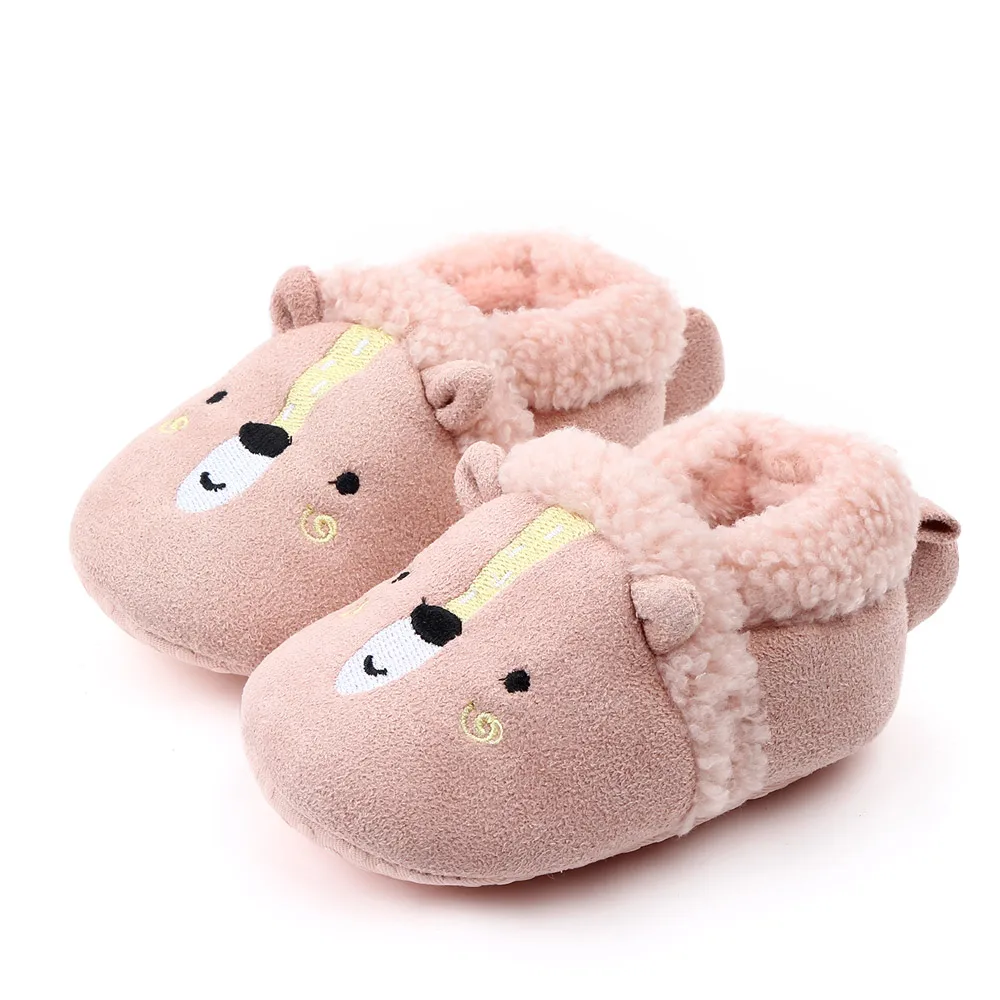 Baby Boys Girls Soft Plush Slippers Animal Boots Toddler Infant Crib Shoes Winter House Shoes details