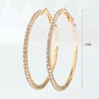 Hoop Fashion Women's Hoop Earrings 50mm Hoop Full Rhinestone Earring Fashionable Girls Earring Jewerly Wholesale