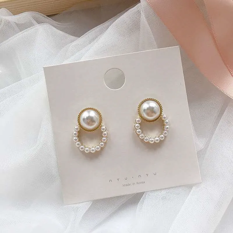 2024 New 925 Silver Needle Popular Vintage Party Elegant Small Fragrance Sweet Femperament Fashion Pearl Earrings for Women